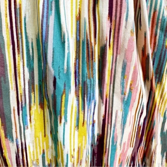 MISA Myka Ikat Strapless Cutout Smocked Cotton Blend Dress Size S NWT - Picture 6 of 13